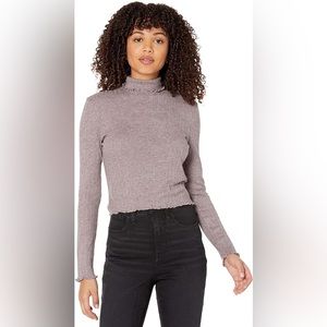 Madewell Soju Crop turtleneck raisin